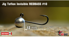 Jigová hlavička Teflon Invisible REDBASS #10, 13 mm