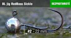 Bezprotihrotý jig REDBASS Sickle #2 - 22 mm