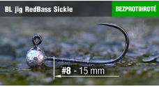 Bezprotihrotý jig REDBASS Sickle #8 - 14 mm