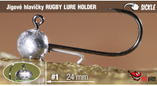 Jigová hlavička REDBASS Sickle RUGBY - LURE HOLDER #1 - 24 mm