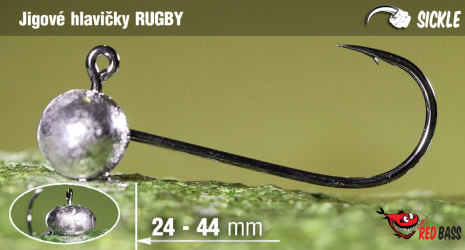 Jigové hlavičky REDBASS Sickle RUGBY