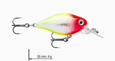 Wobler jednodílný X-Light Crank Mid Runner 3,5 cm RAPALA 